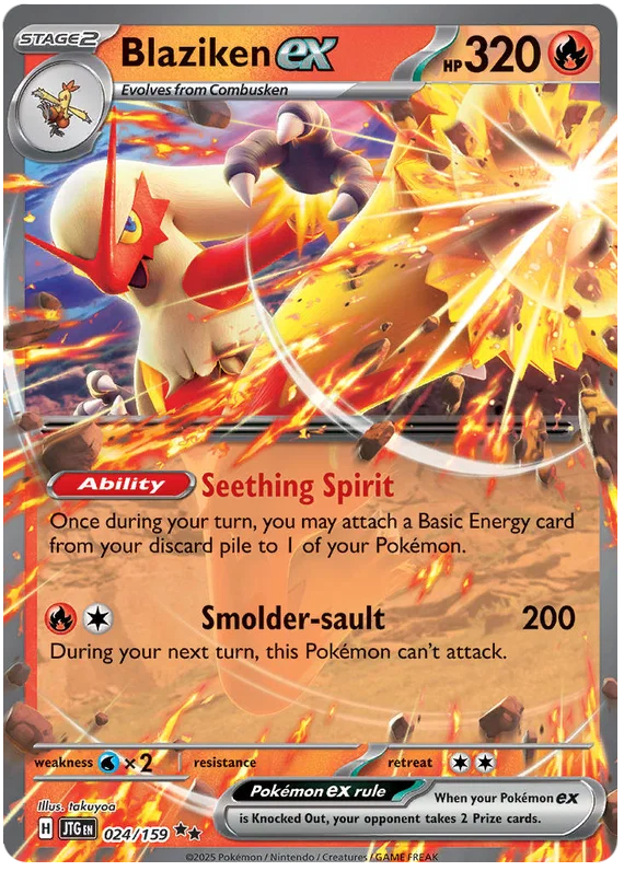 Blaziken ex #024 Pokémon kaart uit de Journey Together set
