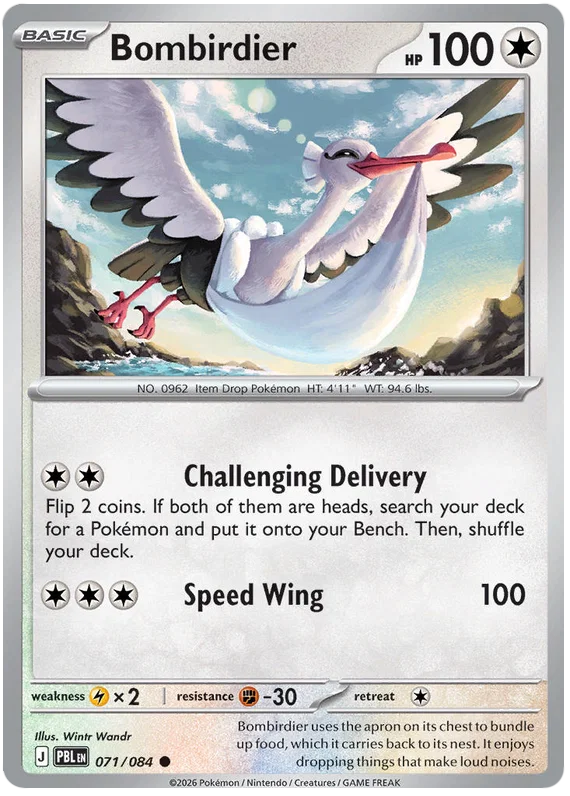 Bombirdier Pokémon kaart nummer 071 common uit de Pitch Black serie