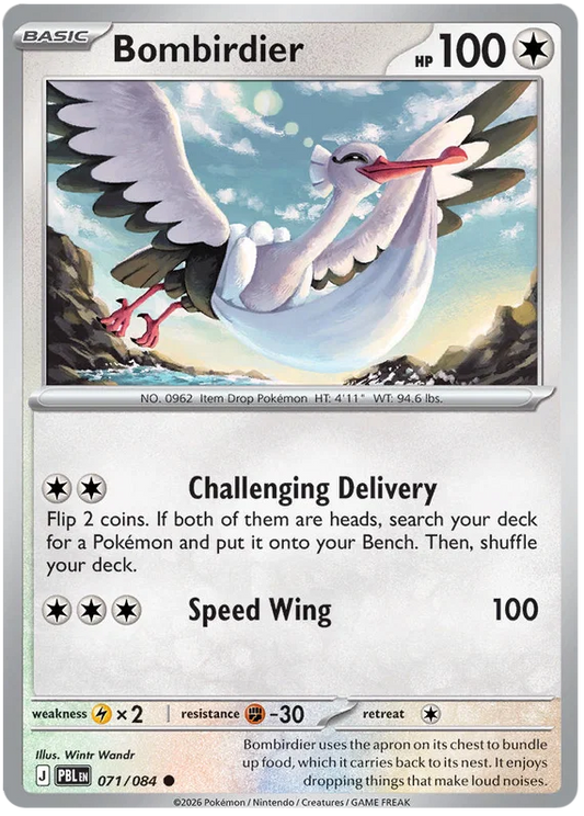 Bombirdier Pokémon kaart nummer 071 common uit de Pitch Black serie