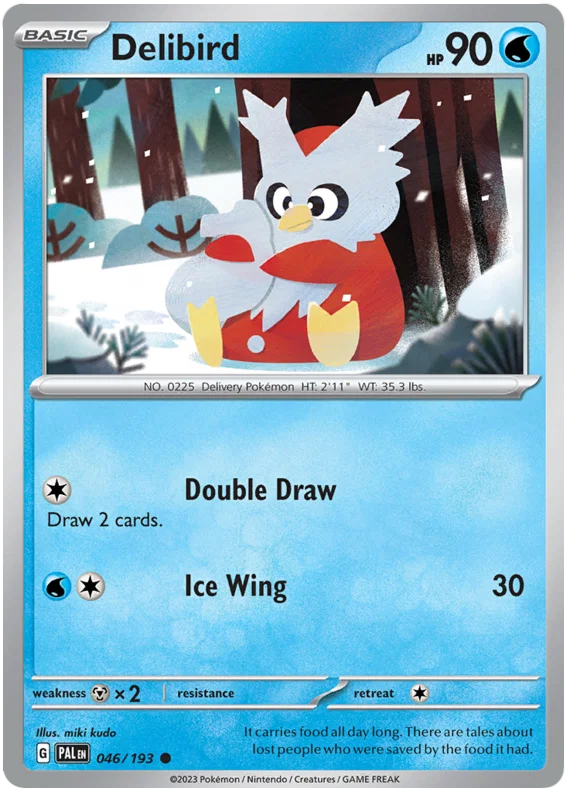 Delibird common Pokémon kaart #046/193 uit de Paldea Evolved set