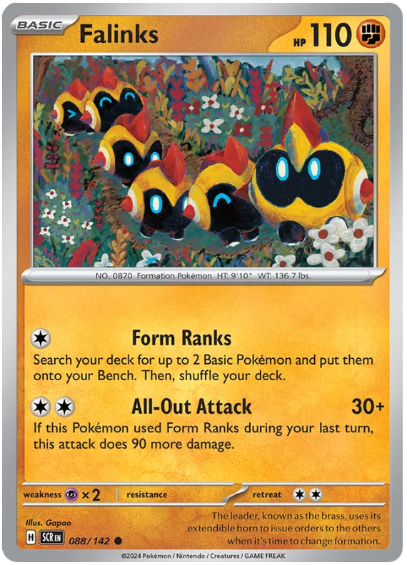 Falinks common Pokémon kaart uit de Stellar Crown set met setnummer 088
