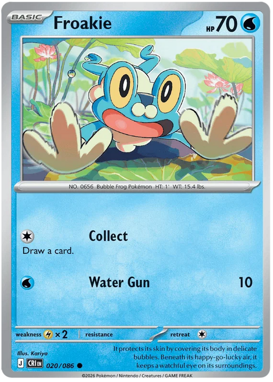 Froakie common Pokémon kaart nummer 020 uit de Chaos Rising set