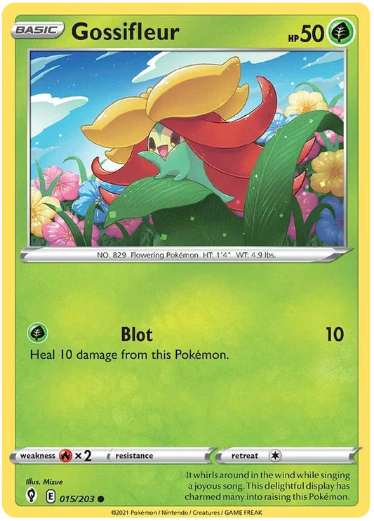 Gossifleur #015/203 common kaart uit Pokemon Evolving Skies set