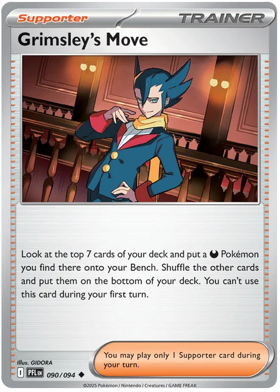 Pokémon kaart Grimsley's Move #090 common uit de set Phantasmal Flames