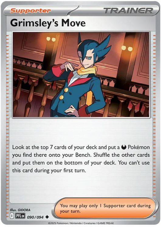 Pokémon kaart Grimsley's Move #090 common uit de set Phantasmal Flames