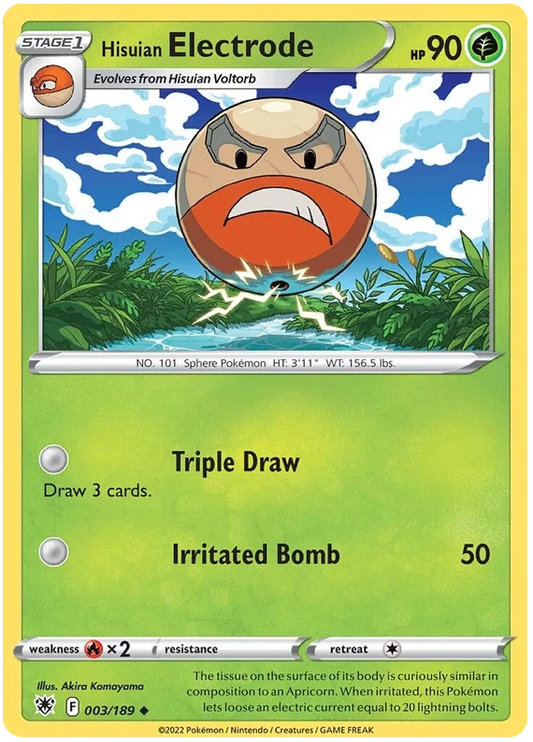 Hisuian Electrode common #003/189 uit Pokemon Astral Radiance kaartset