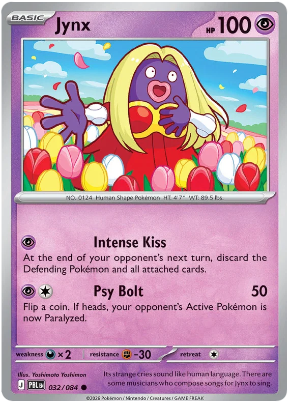 Jynx common Pokémon kaart nummer 032 uit de Pitch Black set