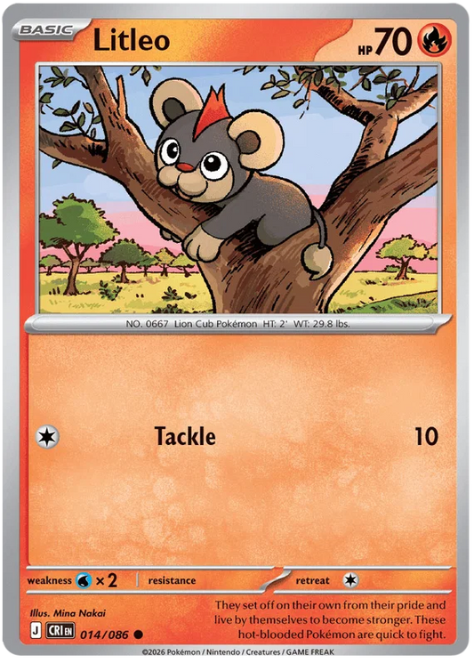 Litleo #014 common Pokémon kaart uit de Chaos Rising set