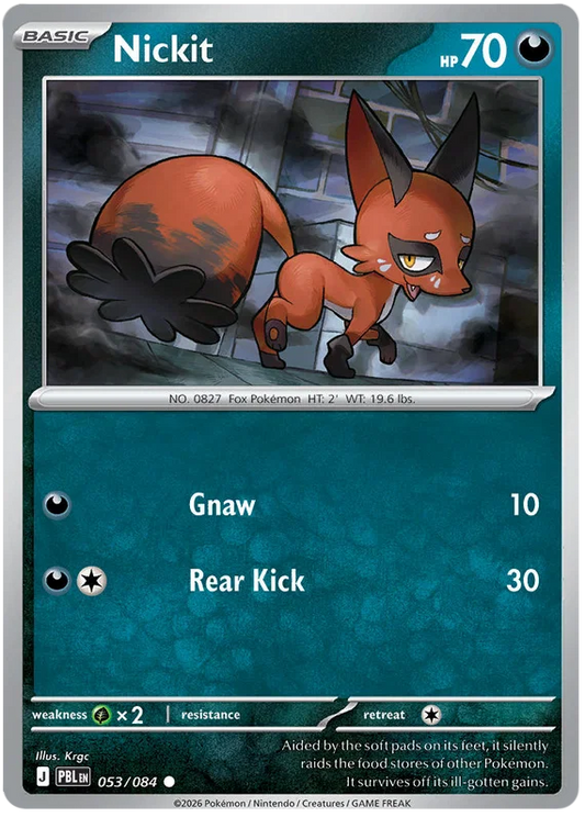 Pokémon kaart Nickit #053 common uit de Pitch Black set