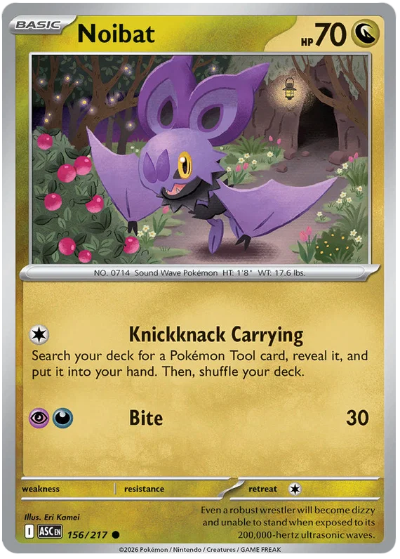 Noibat #156 common Pokémon kaart uit de set Ascended Heroes