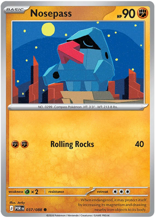 Nosepass common kaart #037 uit de Pokémon set Perfect Order