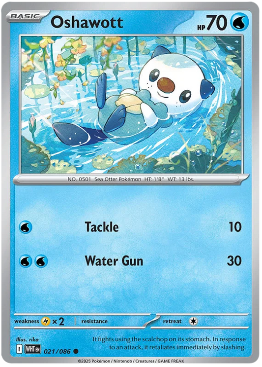 Pokémon kaart Oshawott #021 common uit de White Flare set