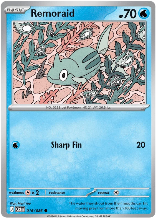 Pokémon kaart Remoraid #016 common uit de Chaos Rising serie
