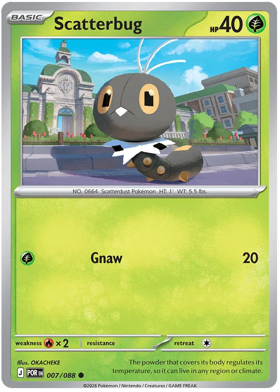 Pokémon kaart Scatterbug #007 common uit de Perfect Order set