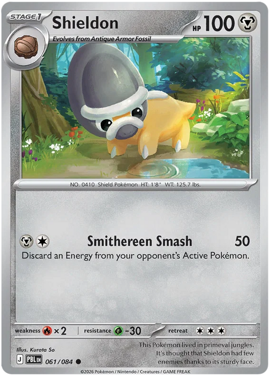 Shieldon common Pokémon kaart nummer 061 uit de set Pitch Black