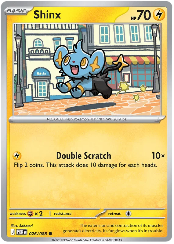 Pokémon kaart Shinx #026 common uit de set Perfect Order