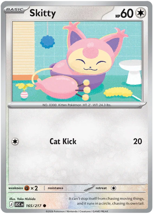 Skitty common Pokemon kaart nummer 165 uit de set Ascended Heroes