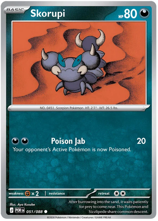 Skorupi common Pokémon kaart nummer 051 uit de Perfect Order set