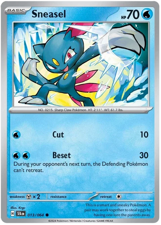 Sneasel common Pokémon kaart #013 uit de Shrouded Fable set