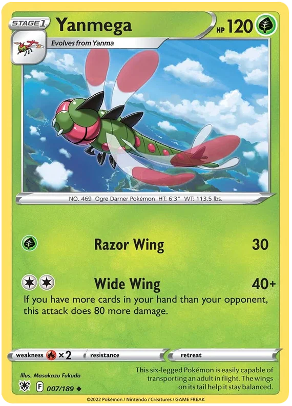 Yanmega common Pokemon kaart 007/189 uit Astral Radiance