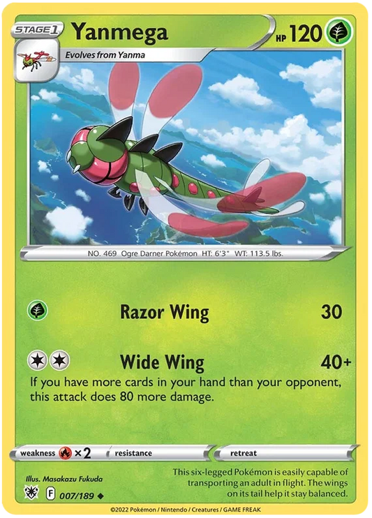 Yanmega common Pokemon kaart 007/189 uit Astral Radiance