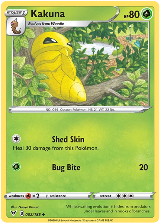Kakuna common kaart 002/185 uit de Pokémon Vivid Voltage set