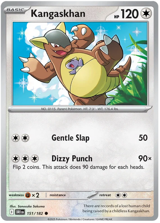 Kangaskhan common kaart nummer 151 uit de Pokémon Destined Rivals set