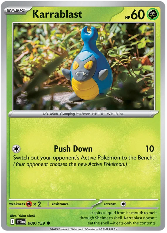 Pokémon Karrablast common kaart #009 uit de Journey Together set