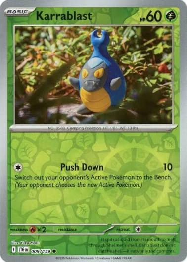 Karrablast #009 Reverse Holo kaart uit de Pokémon Journey Together set
