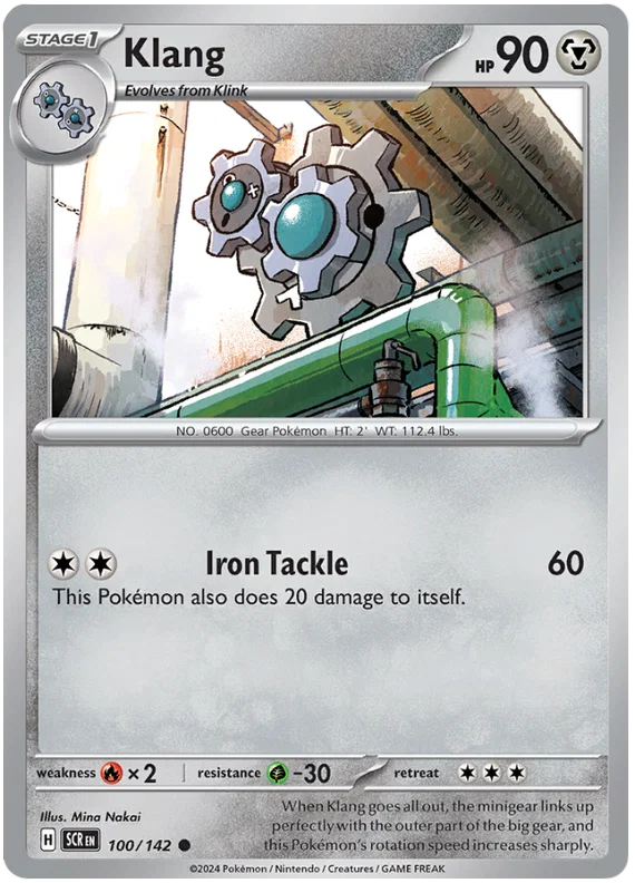 Pokémon Klang common kaart nummer 100 uit de Stellar Crown set