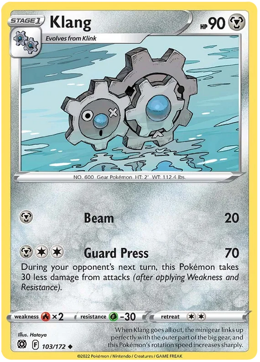Klang common kaart nummer 103/172 uit de Pokémon Brilliant Stars set