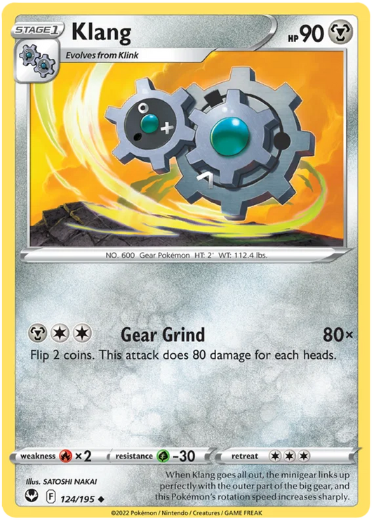 Klang common Pokémon kaart nummer 124 uit de Silver Tempest set