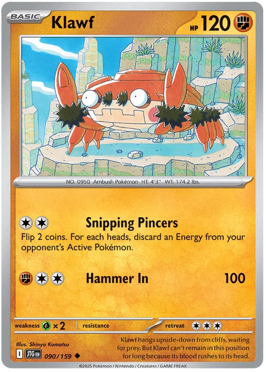Pokémon Klawf common kaart #090 uit de Journey Together set