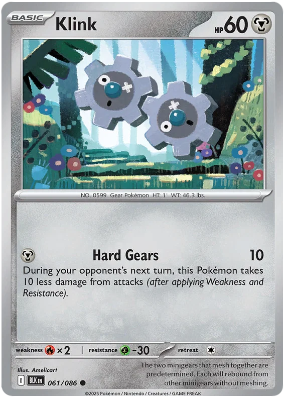 Pokemon Klink #061 common kaart uit de Black Bolt set