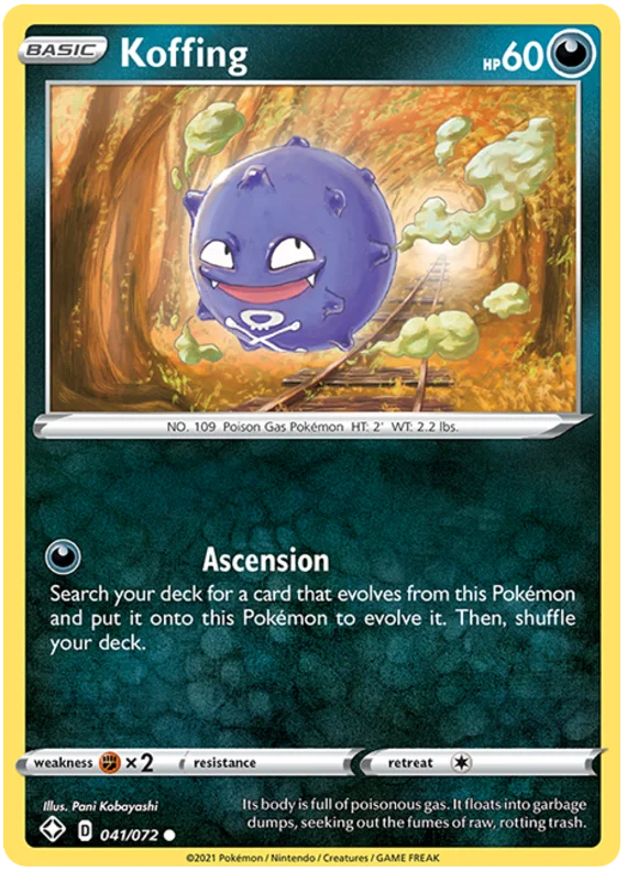 Koffing common kaart 041/072 uit de Pokémon Shining Fates set