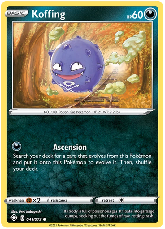 Koffing common kaart 041/072 uit de Pokémon Shining Fates set