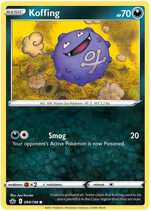 Pokemon kaart Koffing common 094/198 uit de Chilling Reign set
