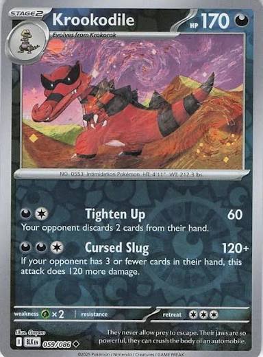 Krookodile Reverse Holo kaart #059 uit de Pokémon Black Bolt set