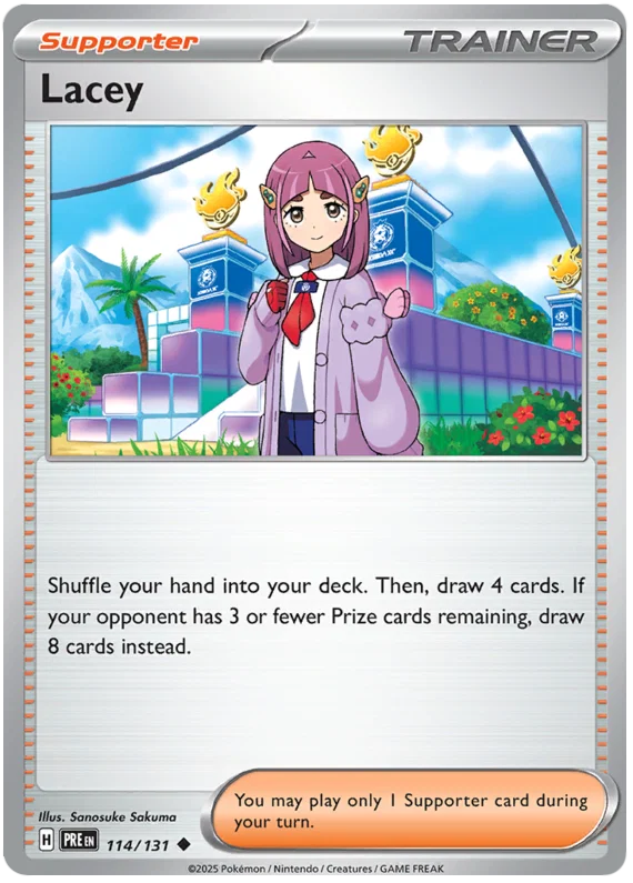 Lacey common Pokémon kaart #114 uit de Prismatic Evolutions set