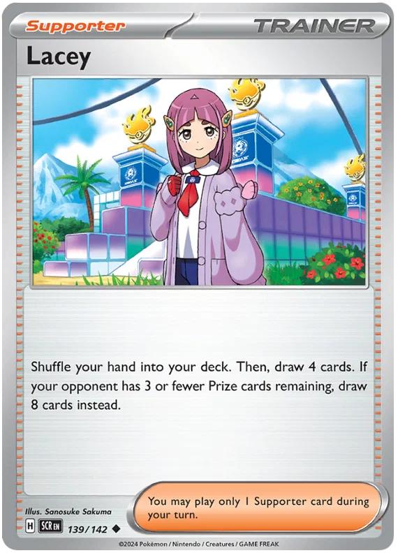 Lacey common Pokémon kaart #139 uit de Stellar Crown set