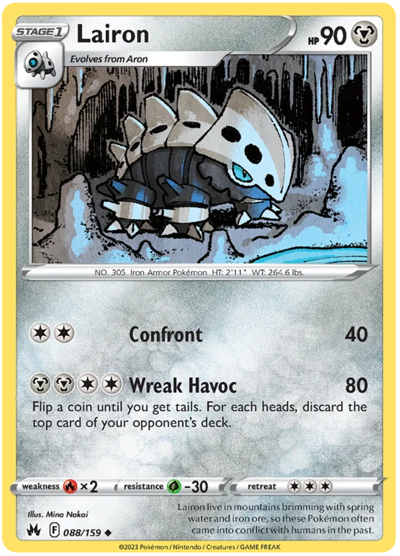 Lairon common #088 Pokémon kaart uit de Crown Zenith set