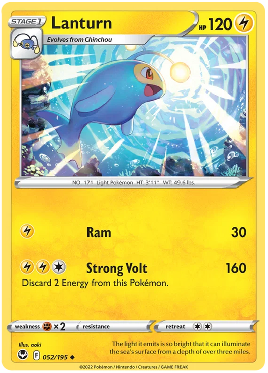 Lanturn common kaart #052 uit de Pokémon Silver Tempest set