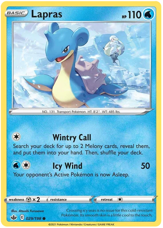 Lapras common Pokémon kaart nummer 029/198 uit de Chilling Reign set