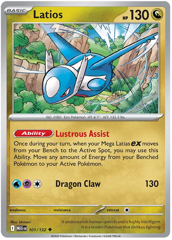 Pokémon Latios #101 common kaart uit de Mega Evolution set