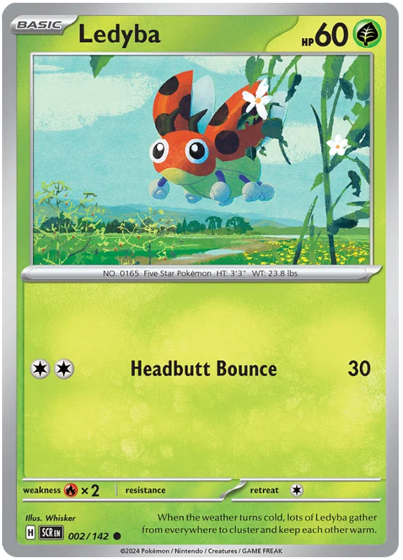 Pokémon Ledyba common kaart #002 uit de Stellar Crown set