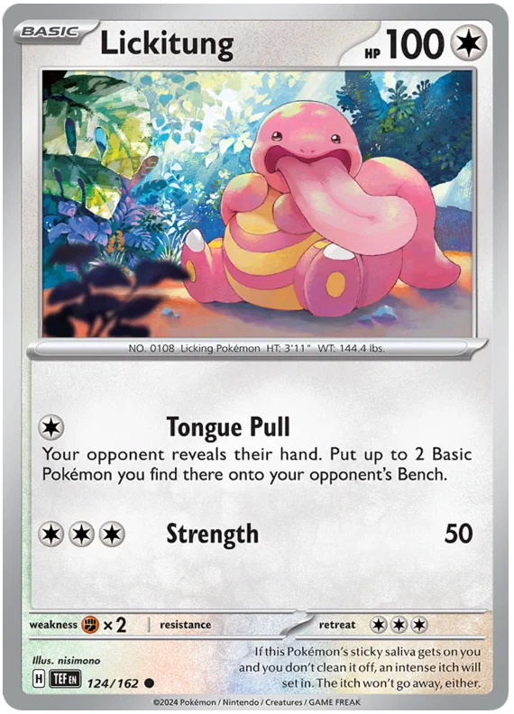 Lickitung common kaart #124 uit de Pokémon Temporal Forces set