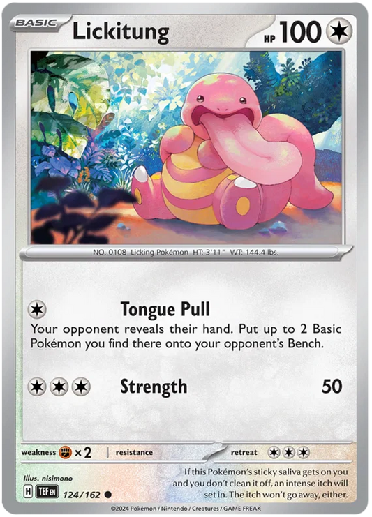 Lickitung common kaart #124 uit de Pokémon Temporal Forces set