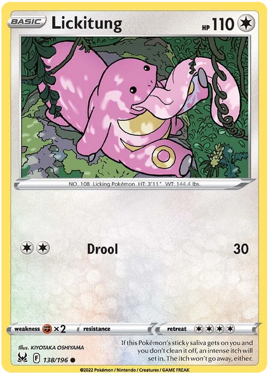 Lickitung common kaart #138/196 uit de Pokémon Lost Origin set