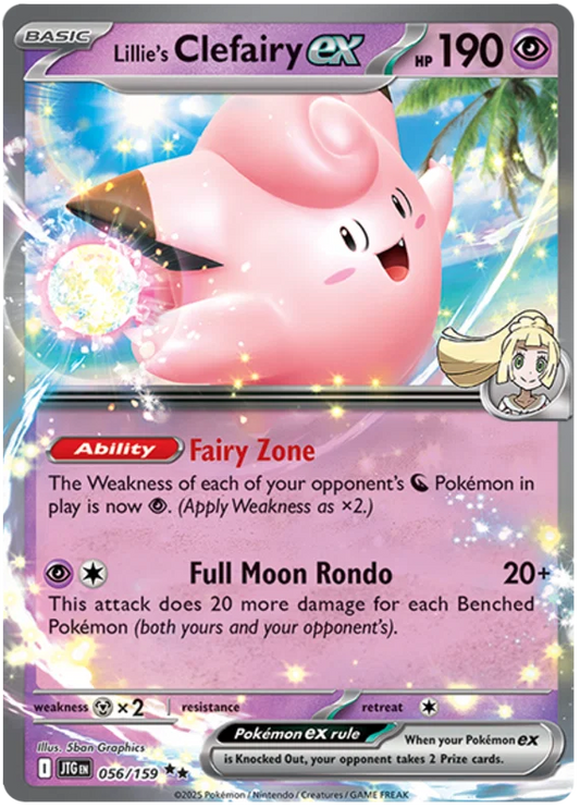 Lillie's Clefairy ex kaart #056 uit de Pokémon Journey Together set