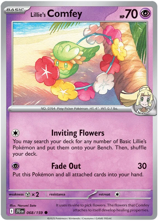 Lillie's Comfey common kaart #068 uit de Pokémon Journey Together set